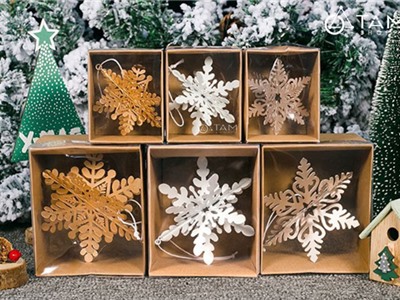 Bông tuyết kim loại màu xi ánh kim lớn nhỏ X-PKTCT-30